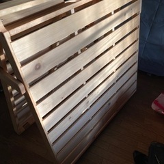 木製　折りたたみベッド　シングル　美品の画像