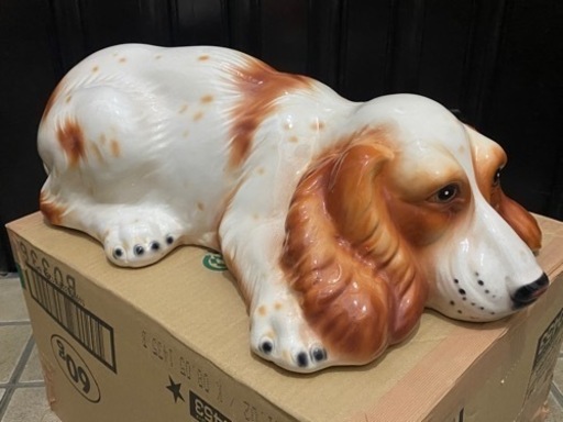 イタリア製　犬　置物　陶器　オブジェ　ガーデニング