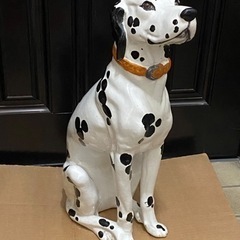 ダルメシアン　置物　陶器　犬　ハンドペイント？