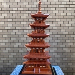 ☆お値下げしました‼️逸品 貴重 希少 細密木造細工 法隆寺五重塔 仏教美術