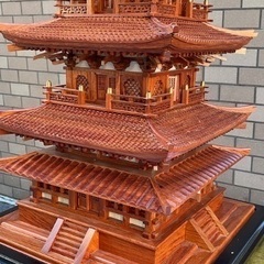 ☆お値下げしました‼️逸品 貴重 希少 細密木造細工 法隆寺五重塔 仏教美術