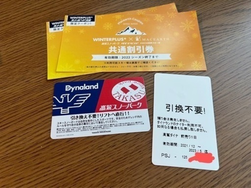 高鷲スノーパーク＊ダイナランド共通リフト券