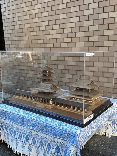 逸品 貴重希少 小林孝心作 細密木造国宝法隆寺西院伽藍 五重塔 1/100 仏教美術床飾仏塔宝塔寺社仏閣庭園置物縁起物オブジェ