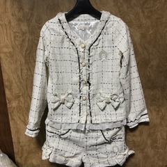 卒業式スーツ　白チェック　Lセール2,000→1500円