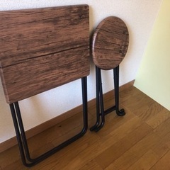 折りたたみ可能 ミニテーブル イス セット バラ可能の画像