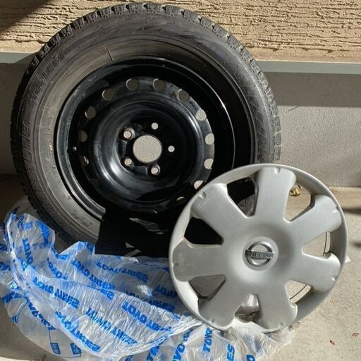 スタッドレス ホイール 15インチ 4本セット セレナ C25系 純正スチールホイール +ブリヂストンブリザックREVOGZ 195/65R15 8分山