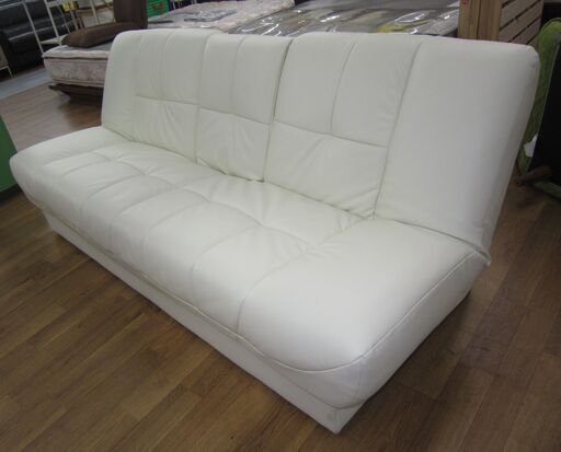 R077 NITORI ソファベッド(NSクリーン ピナ4 WH) 幅185cm 美品