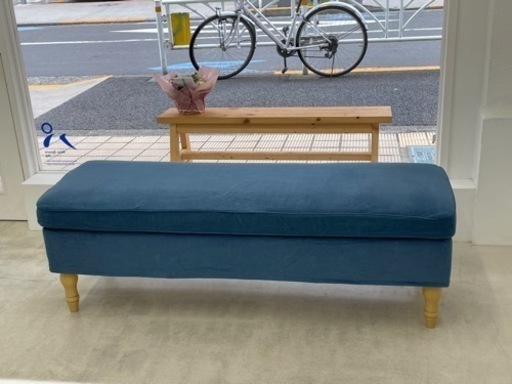 IKEA ストックスンド ベンチソファ 青 ほぼ新品