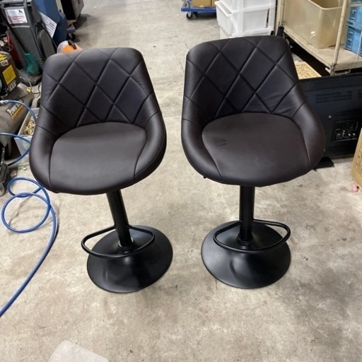 カウンターチェア　ブラウン2脚セット