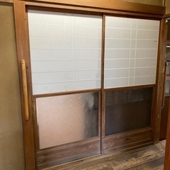 昭和レトロ 模様ガラスの障子戸 古民家 日本家屋 障子 ガラス戸...