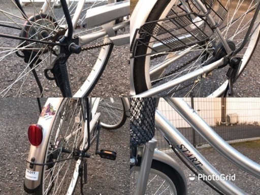 自転車■ママチャリ■シルバー■24インチ