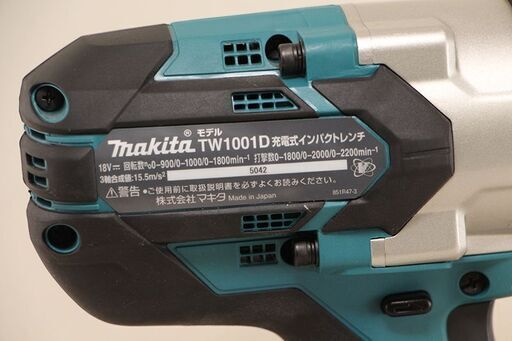 TW1001D　makita　 18V　充電式インパクトレンチ マキタ　TW1001DRGX (D4310kywxY)
