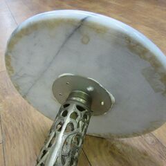 大理石 テーブル 直径33㎝×高さ45㎝ アンティーク調 花台にも 札幌 厚別店の画像