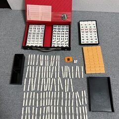 【まるまるセット!!】麻雀牌 麻雀パイ マージャン 牌 点棒 サイコロ ケース付 玩具 ゲームの画像