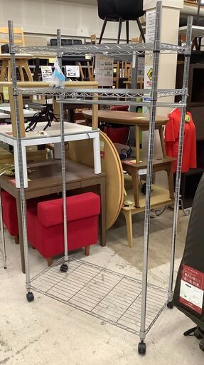 メタルラック スチールラック 3段 キャスター付き【ユーズドユーズ名古屋天白店】 J1445