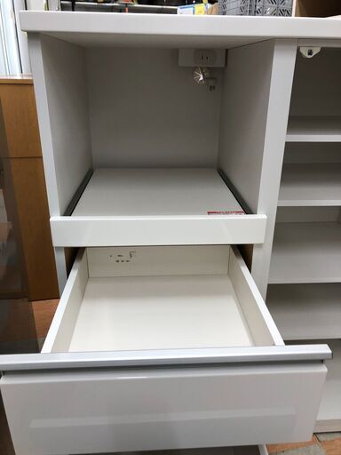 ｼﾞｬﾝｸﾞﾙｼﾞｬﾝｸﾞﾙ金沢店】レンジ台 ニトリ ホワイト W(幅)88×D(奥行き)50