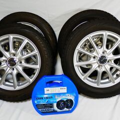 軽自動車用　スタッドレス＋チェーン　アルミ付155/65R14　...