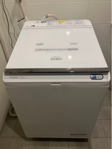 AI搭載洗濯機（日立、BWDX120c(w)、タテ型洗濯乾燥機）