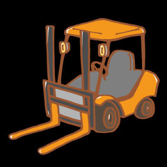 パレットの入出荷×重い物なし×フォークリフト作業の画像