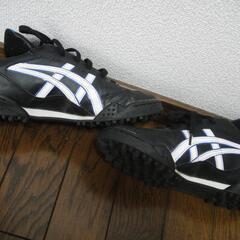 asics アシックス　TST585 フットサル　黒　25　25.0　USED　サッカーの画像