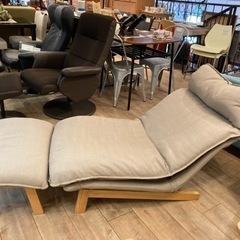 中古品　 無印良品  リクライニングソファ オットマン付き