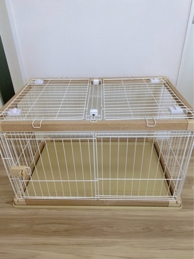 犬　ケージ　アイリスオーヤマ　木目