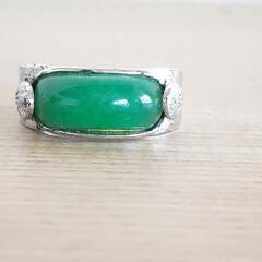 【🌟お譲り先決定】💎翡翠のシルバーリング💎12号くらい