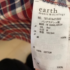 値下げしました！earth music&ecology  レディース　チェックシャツの画像