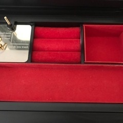 オルゴール　置き時計　アナログ　宝石箱　アクセサリー入れ　小物入れ　ジュエリーの画像