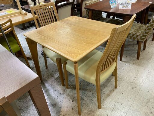 【愛品館 江戸川店】 朝日木材 ダイニングテーブル3点セット ID:152-007925-007