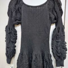 黒ニットチュニック 9号【中古】の画像