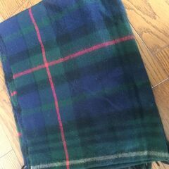 値下げ　チェックストール　美品　グリーン　マフラー　膝掛けの画像