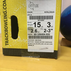 新品ボウリングボール 最終値下げTRACK社のLATIUDE PEARL 15lb3oz 新品未使用の画像
