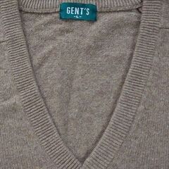 【GENT'S】ＶネックセーターLビジネスに！ブラウン