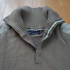 【ZARA】ジップアップＶカーディLLグレー上質素材