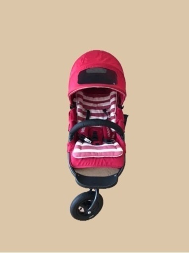 ベビーカー　エアバギー　ここブレーキ　チェリーレッド