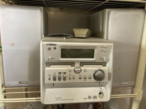 【取引中】victor CDコンポ　MD、カセットテープ