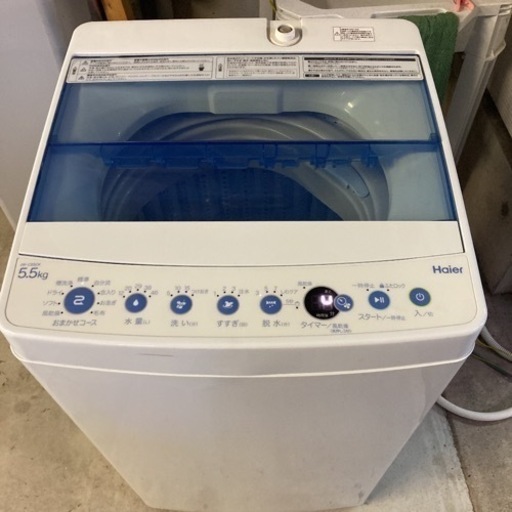 ハイアール 全自動洗濯機　2018年製　 JW-C55CK(W) ホワイト 洗濯容量：5.5kg