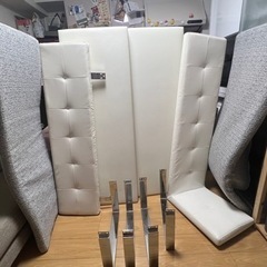白 ロングソファ L字の画像