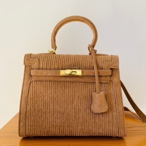 【新品】コーデュロイ 2Way ショルダーバッグ　ハンドバッグ