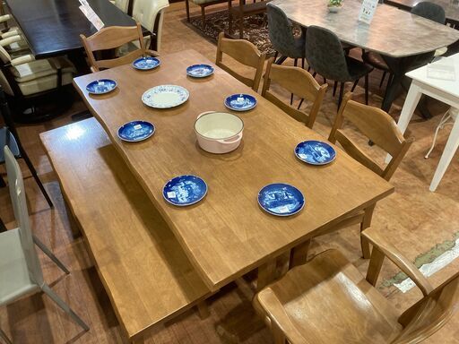 【愛品館市原店】ベンチダイニング7点セット【愛市IDS】