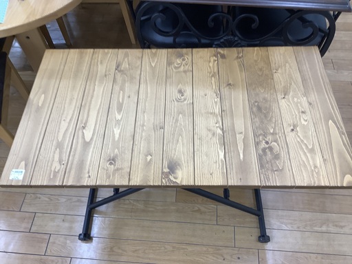 不二貿易　リフティングテーブル　ブラウン　パイン材