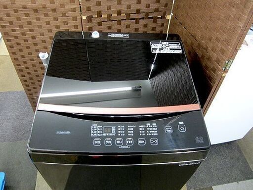 全自動洗濯機 6.0kg 2021年製 アイリスオーヤマ IAW-T603 ブラック ガラストップ仕様 幅約55.5㎝ 6kg 黒 札幌 北20条店