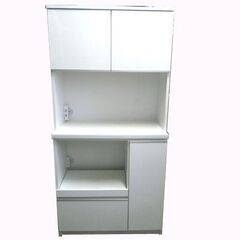 キッチンボード 幅89cm×高さ184cm食器棚 レンジ台 コンセント付き 可動棚 食器収納家具/札幌市限定配送/店頭お引き取り歓迎