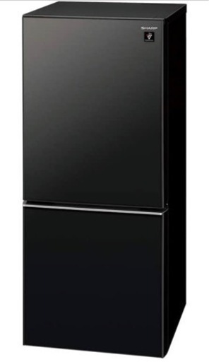 シャープ SHARP ガラスドア 冷蔵庫 (幅48.0cm) 137L プラズマクラスター 両開き 2ドア (つけかえどっちもドア) ピュアブラックSJ-GD14F-B