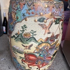 旧家蔵出　中国美術　古美術　清時代　陶器　鼓風 置物 庭 花台 飾台 骨董品 旧家蔵出 中国美術 古美術 清時代 陶器 鼓風 置物 庭 花台 飾台 骨董品