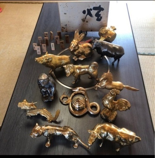 12干支 健作 恭作 合金製？ 鋳鉄製？ 木札付き 縁起物