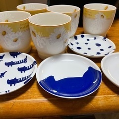 ヒロミチナカノのフリーカップとツモリチサトの豆皿
