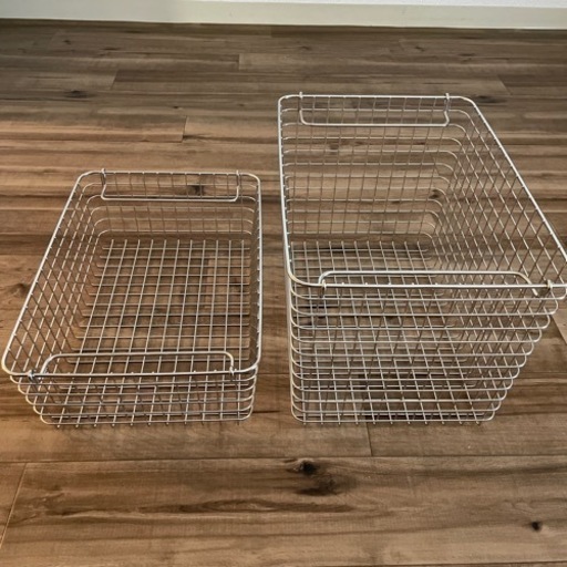 無印良品 ステンレスワイヤーバスケット 2つセット