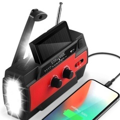 新品🌟  防災ラジオ 防災ソーラーラジオ 4000mAH ラジオライト 懐中電灯 手回し充電式ライト・ラジオ AM/FM対応携帯式ラジオ SOS緊急警報 の画像